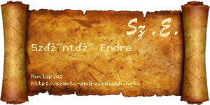 Szántó Endre névjegykártya